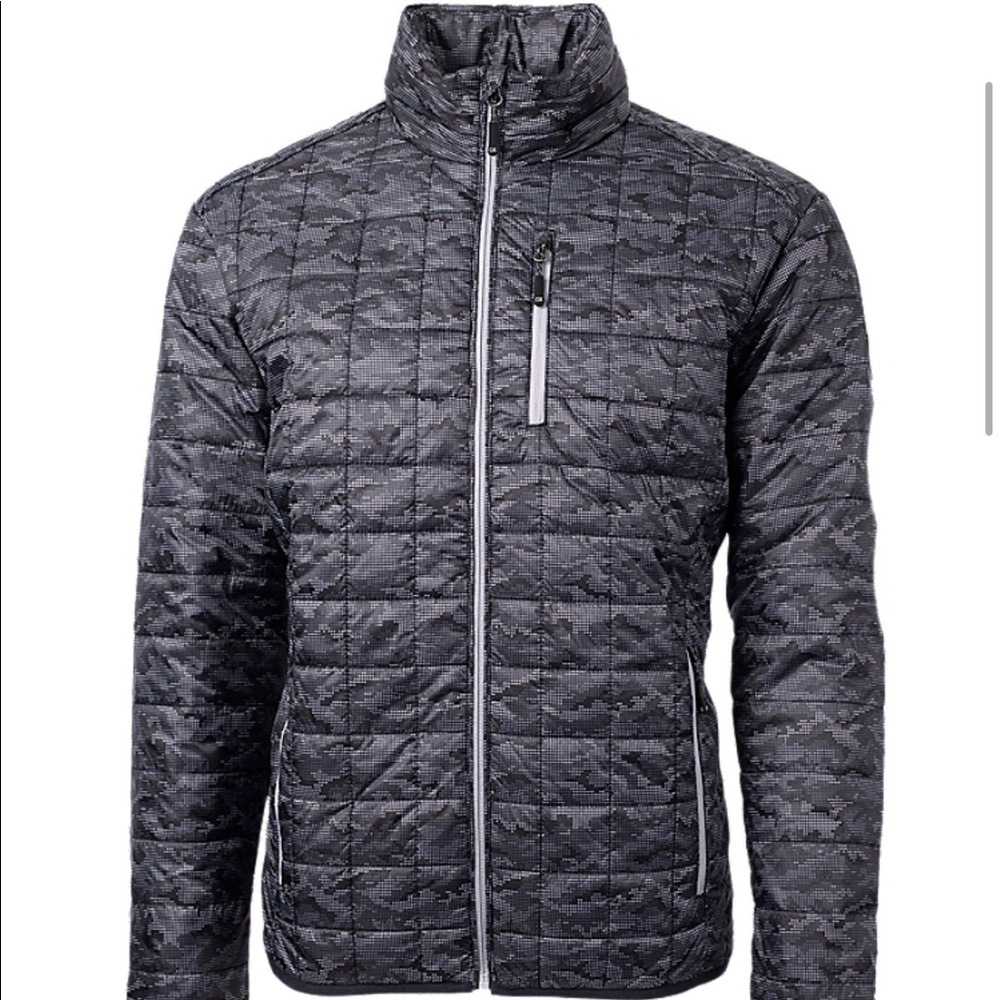 Cutter & Buck Rainier PrimaLoft® Mens Eco Insulated Full Zip Printed Puffer